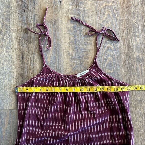 Madewell Dress Ikat Print With Pockets Small Merlot Purple Boho - Picture 9 of 10